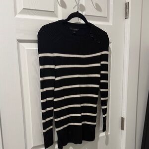 Banana Republic Black and White Striped Sweater Tunic
